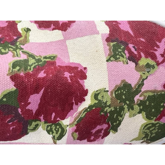 Vans Classic Slip On Rose Floral Checkerboard Shoes - Picture 3 of 8